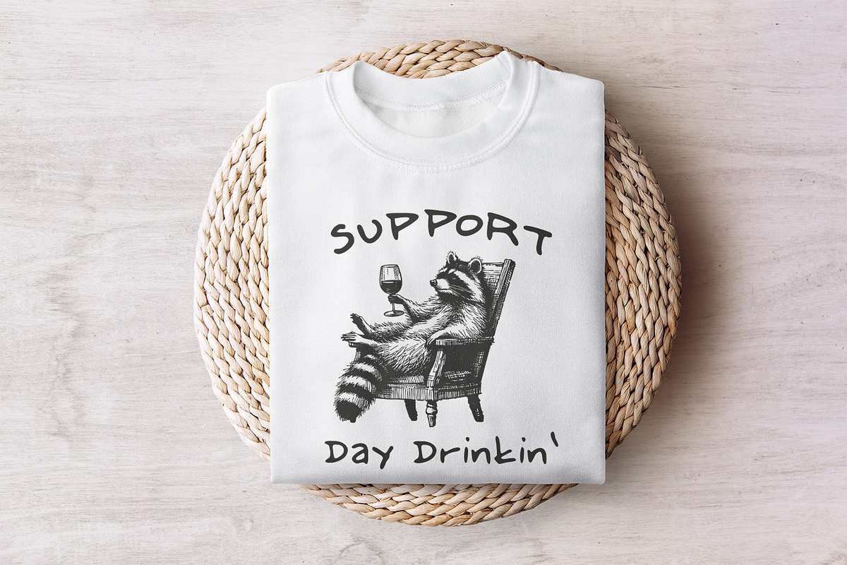 Raccoon with Wine, Day Drinking Art, an Illustration by SharpMarketplace (Photo 7 of 9)