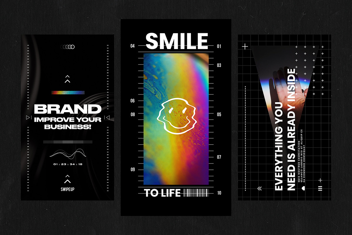 Brutalism Instagram Posts and Storie, a Social Media Template by Pixflow (Photo 4 of 6)