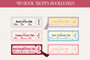 Book Lovers Ticket Bookmark, a Stationery Template by PixelBloomClub