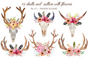 Wild Collection - Skulls and Antlers, a Decorative Illustration by MaraquelaStudio (Thumbnail 3 of 10)