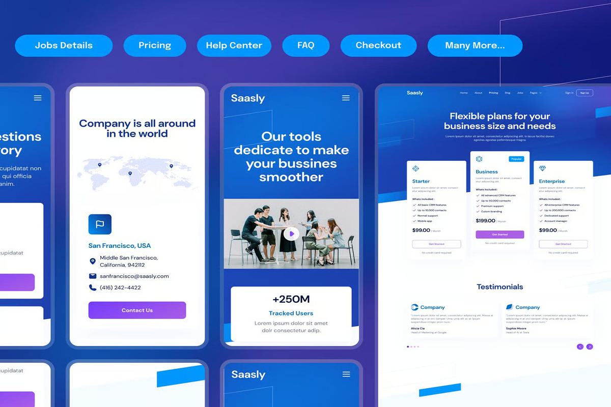 Saasly Tech SaaS Website and Mobile, an UI Kit Template by Creative Perspective (Photo 6 of 8)