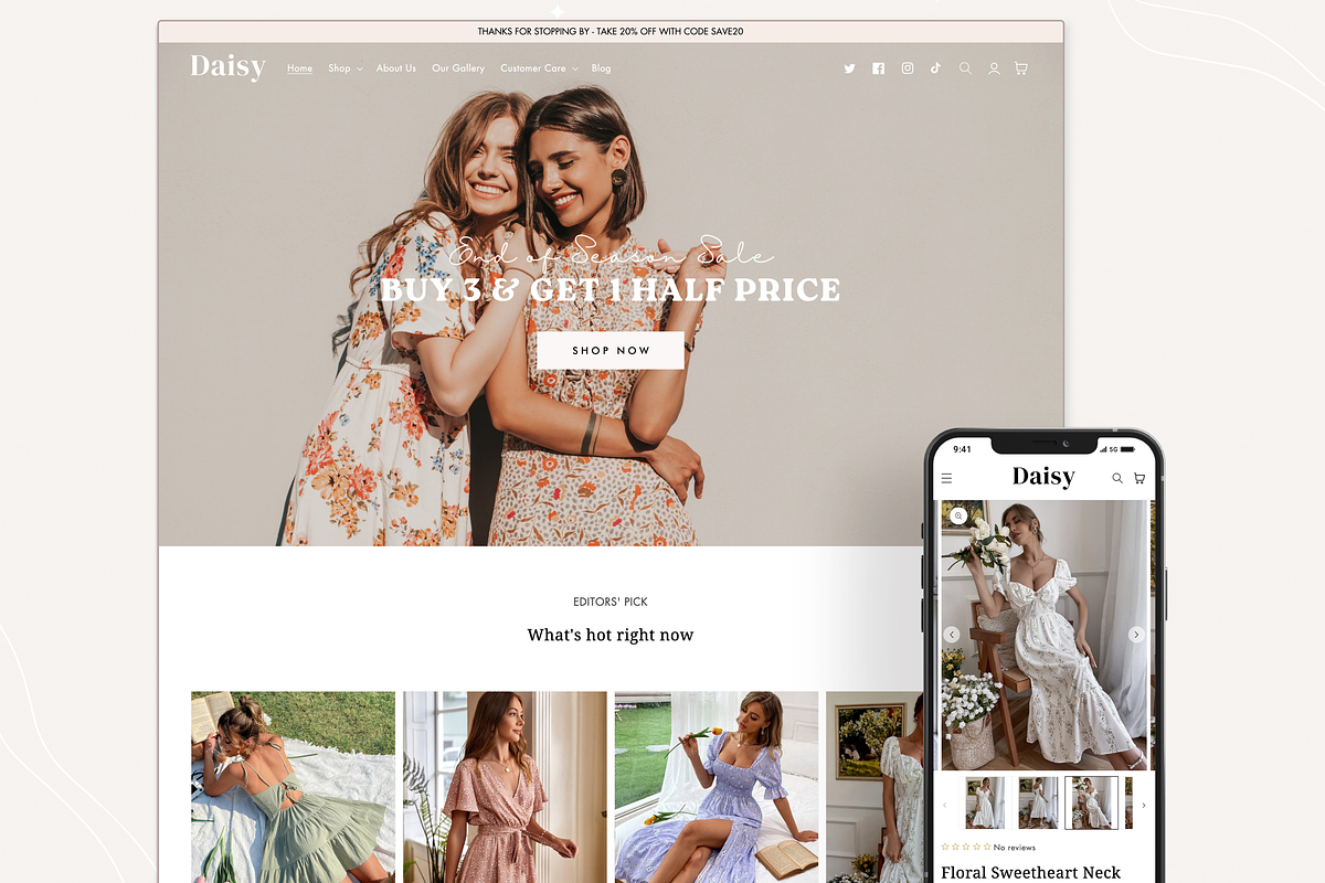 Daisy - Boutique Shopify Theme, a Shopify Template by InspiredTheme (Photo 1 of 9)