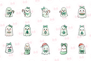 Coquette Christmas Ghost Clipart, an Illustration by Markicha Art (Thumbnail 2 of 6)