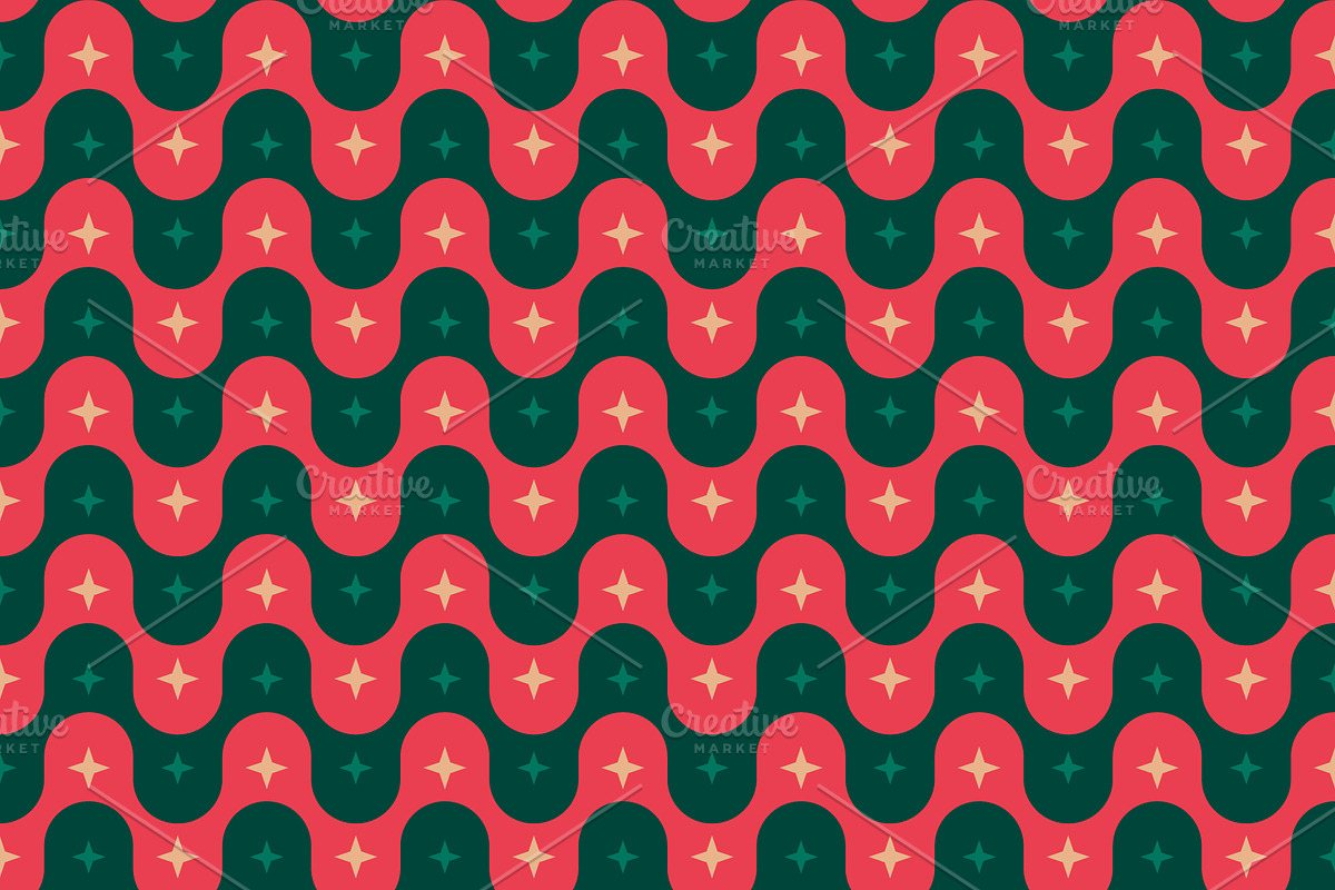 Christmas Wave Seamless Pattern, a Pattern Graphic by Elena Pimukova (Photo 3 of 4)