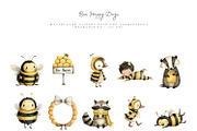 Watercolor Bee Clipart Bundle, an Object Illustration by Pati Paints (Thumbnail 2 of 12)