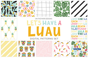 Tropical Luau Digital Pattern Set