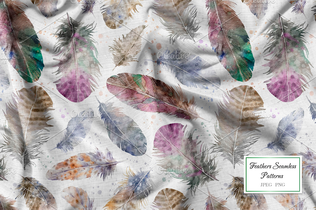 Watercolour Feathers Collection., a Decorative Illustration by VetaDesign (Photo 6 of 8)
