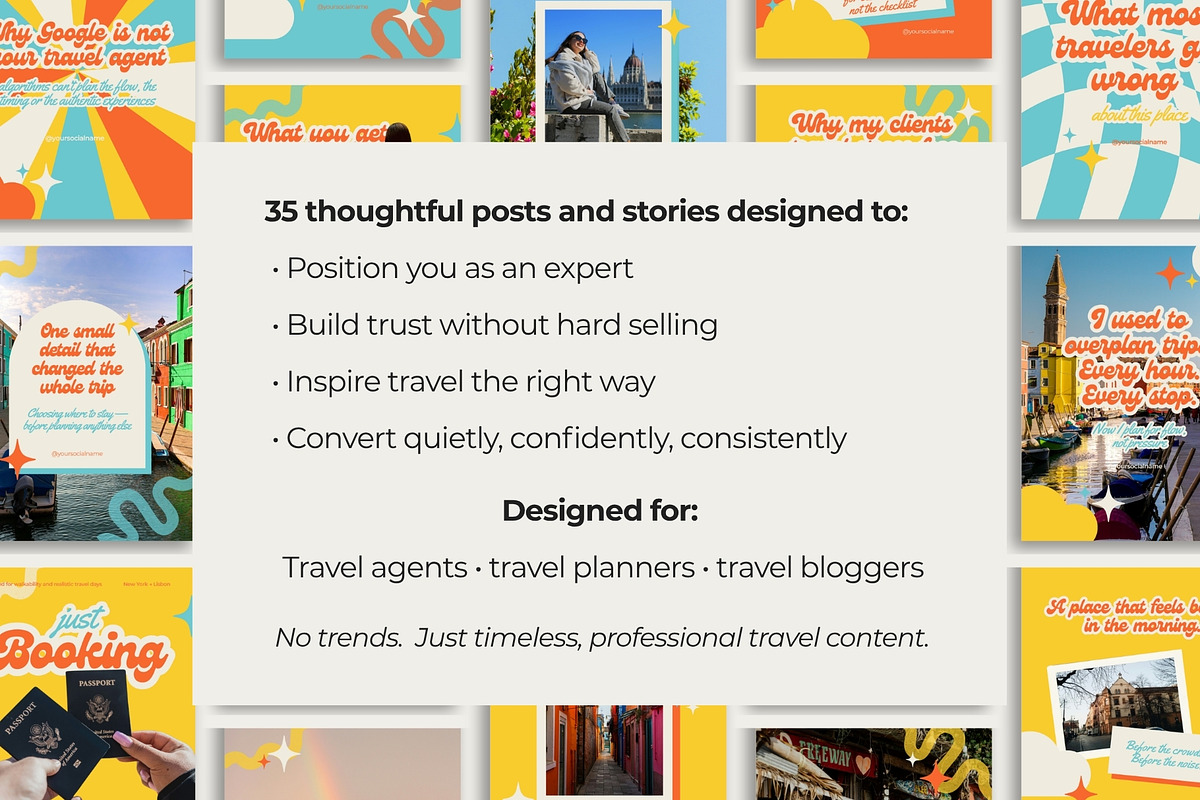 Retro Travel Agent Instagram, a Social Media Template by Anna Design Studio (Photo 9 of 11)
