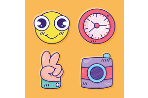 social media four items, an Object Illustration by studiogstock