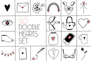 50 doodle heart set collection, an Object Graphic by Sasha Mitkalova (Thumbnail 1 of 2)