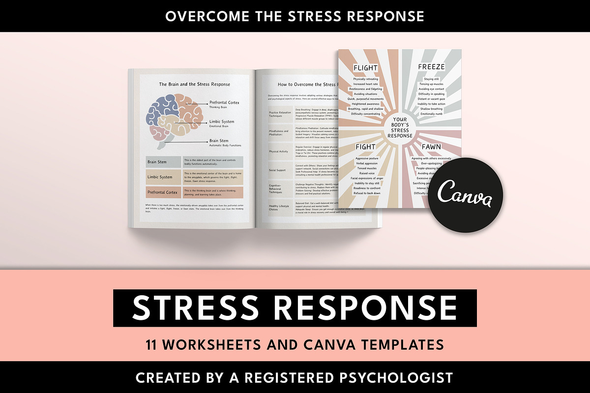 Stress Response Canva Template eBook, a Design Template by Miri Campbell (Photo 1 of 9)