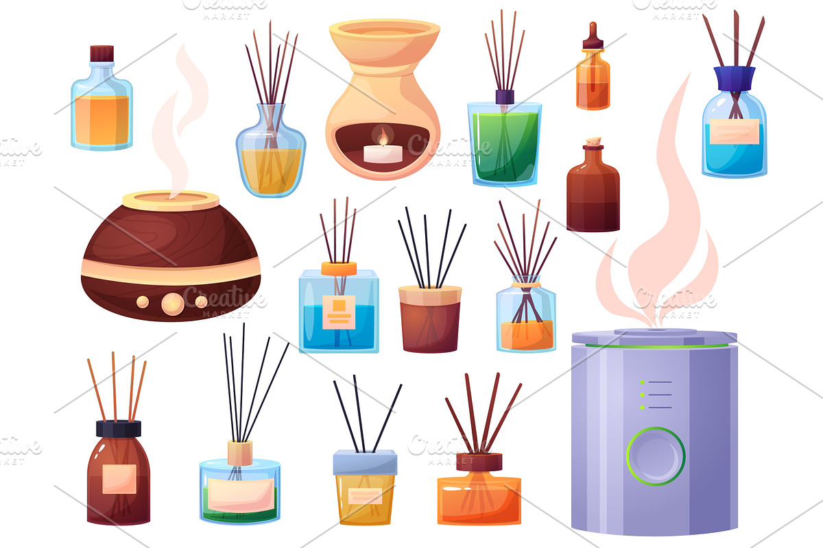Aromatherapy elements. Different, an Illustration by LadadikArt
