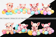 Easter Pig Clipart, a Graphic by Artnoy (Thumbnail 2 of 5)