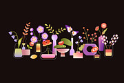 Vases with flowers set, backgrounds, a Decorative Illustration by PaperTrident (Thumbnail 4 of 10)