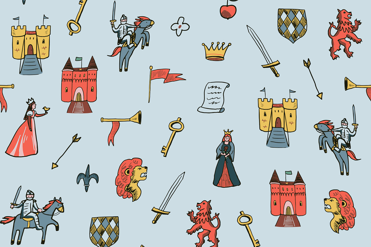 Fantasy Kingdom Dragons Bundle, a Pattern Graphic by GooseFrol (Photo 10 of 22)