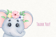 Watercolor Baby Elephant Clipart, a Decorative Illustration by ekossa_art (Thumbnail 8 of 8)