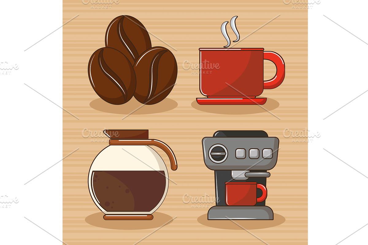 coffee vector icons, a Food Illustration by studiogstock