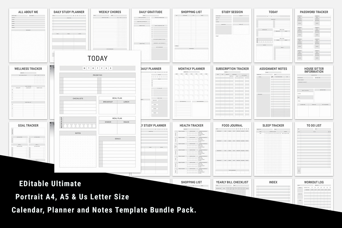 Portrait & Landscape Ultimate Plan, a Stationery Template by MNT-Creator (Photo 7 of 7)