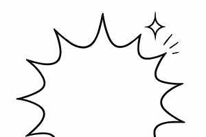 Speech bubble with starburst shape f, an Illustration by Dvoevnore photos