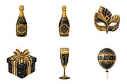 Gliteer New Year Clipart, an Illustration by CreationArt (Thumbnail 3 of 7)