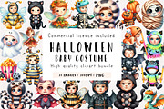 Halloween Baby Costume Clipart, an Illustration by CreationArt (Thumbnail 1 of 9)