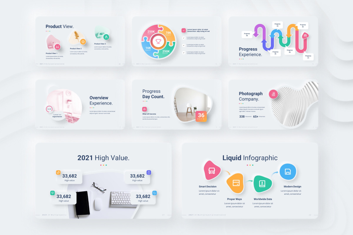 Neumorphic Style 2021 Powerpoint, a Presentation Template by Brandearth RRGraph (Photo 7 of 30)