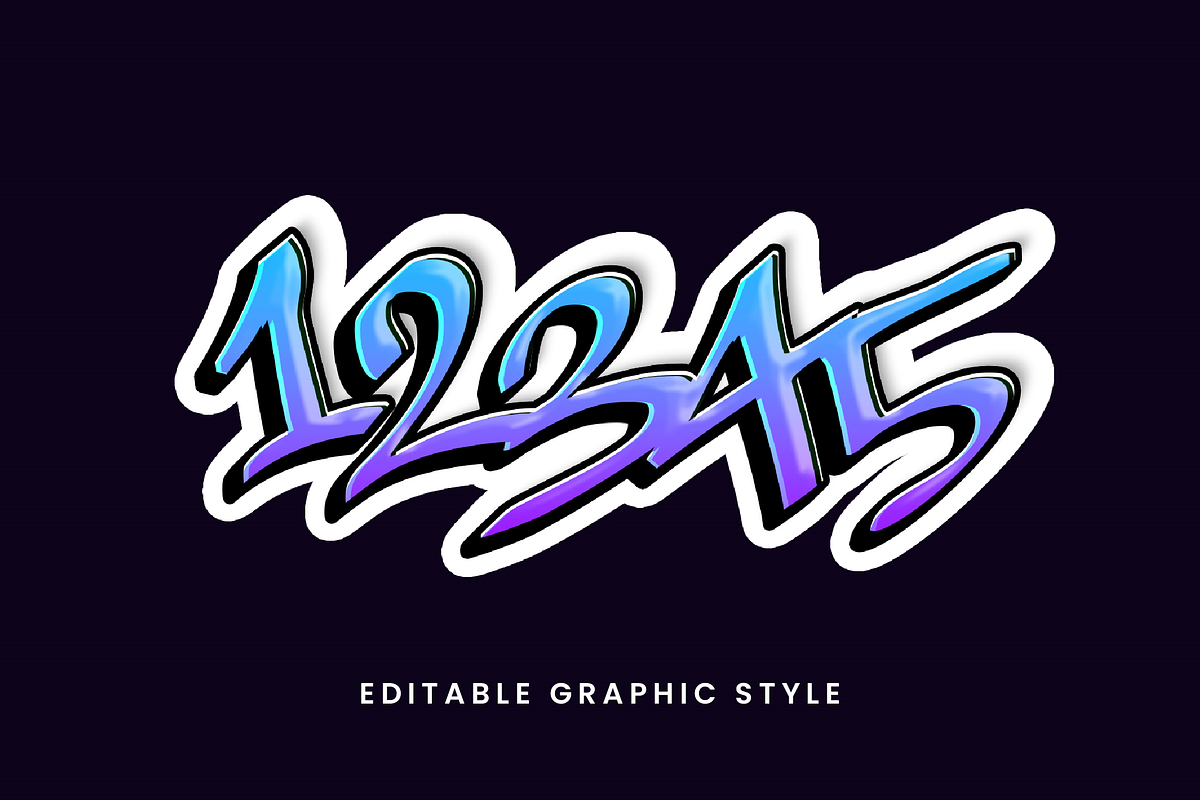 Chrome Gradient Graffiti Text Effect preview 2