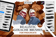 Realistic Gouache Procreate Brushes, a Brush Add-On by Julia Dreams (Thumbnail 1 of 11)