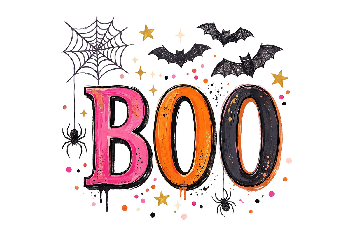 BOO Halloween PNG Halloween, a Seasonal Illustration by CraftArtStudio (Photo 1 of 4)