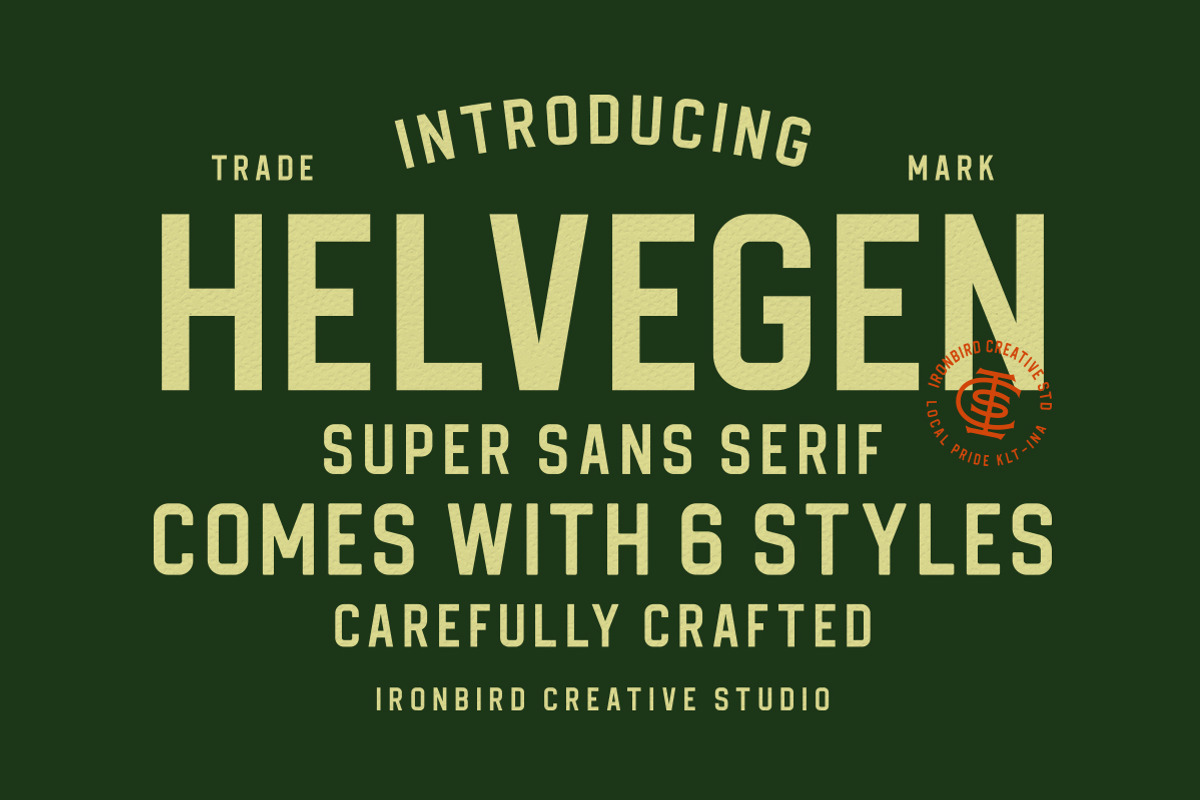Helvegen Super Sans, a Sans Serif Font by IronbirdCreative (Photo 1 of 10)
