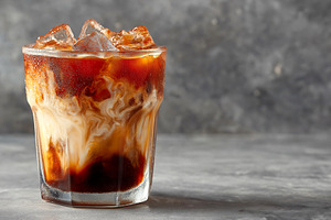 Iced Coffee with Milk Swirls, a Food & Drink Photo by Ocean Digital Art