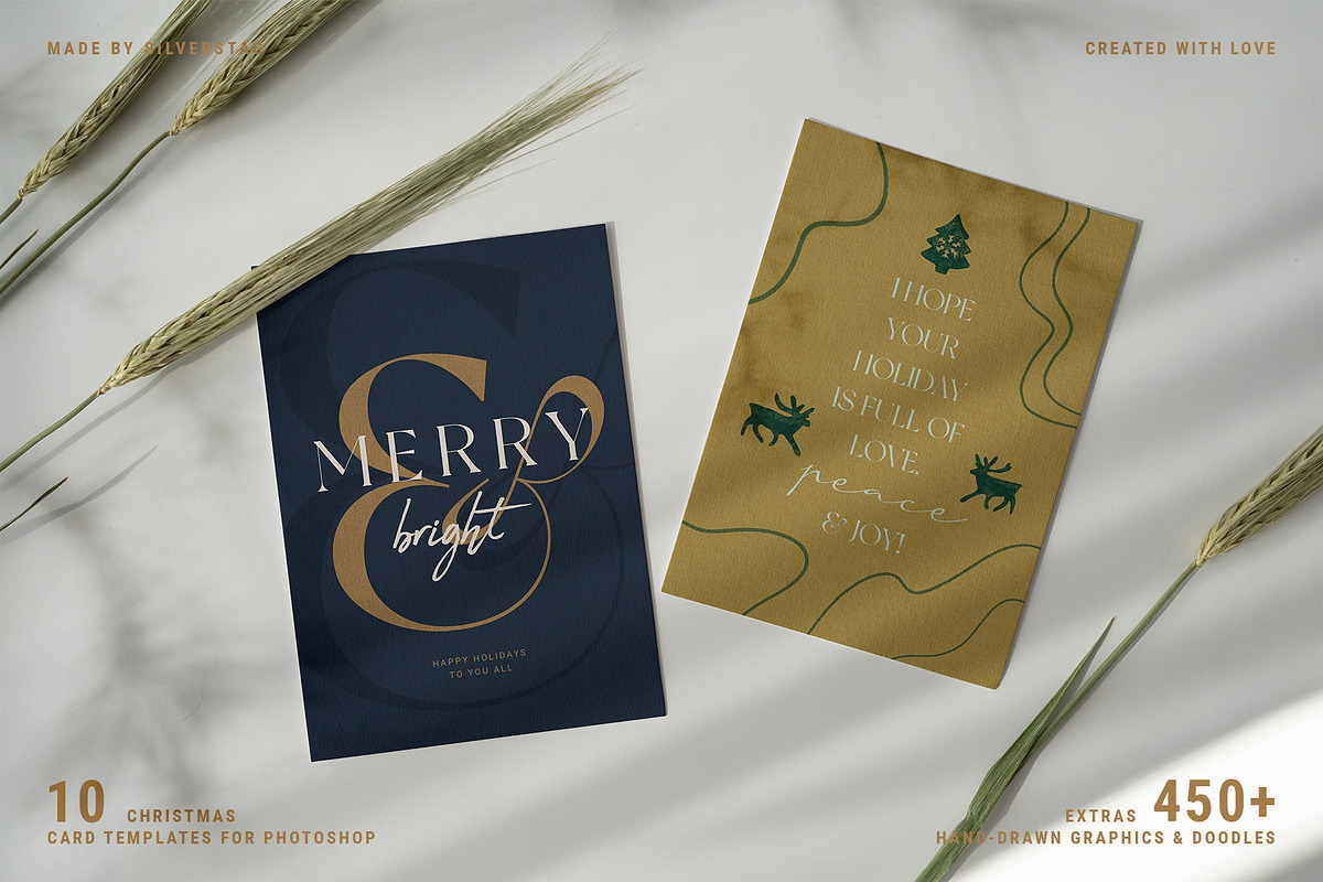 Christmas Card Templates & Extras, a Card Template by SilverStag Type Foundry (Photo 15 of 20)