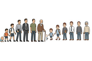 Journey through life stages depicted, an Object Illustration by ZinetroN