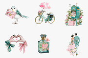 Watercolour Romantic Clipart, an Illustration by CreationArt (Thumbnail 7 of 7)
