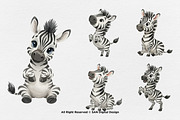 15 Bundle Watercolor Cute Zebra Wild, an Animal Illustration by Morspective (Thumbnail 7 of 8)
