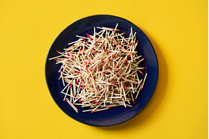 Matches in dark blue plate over, an Abstract Photo by Gladkov photography
