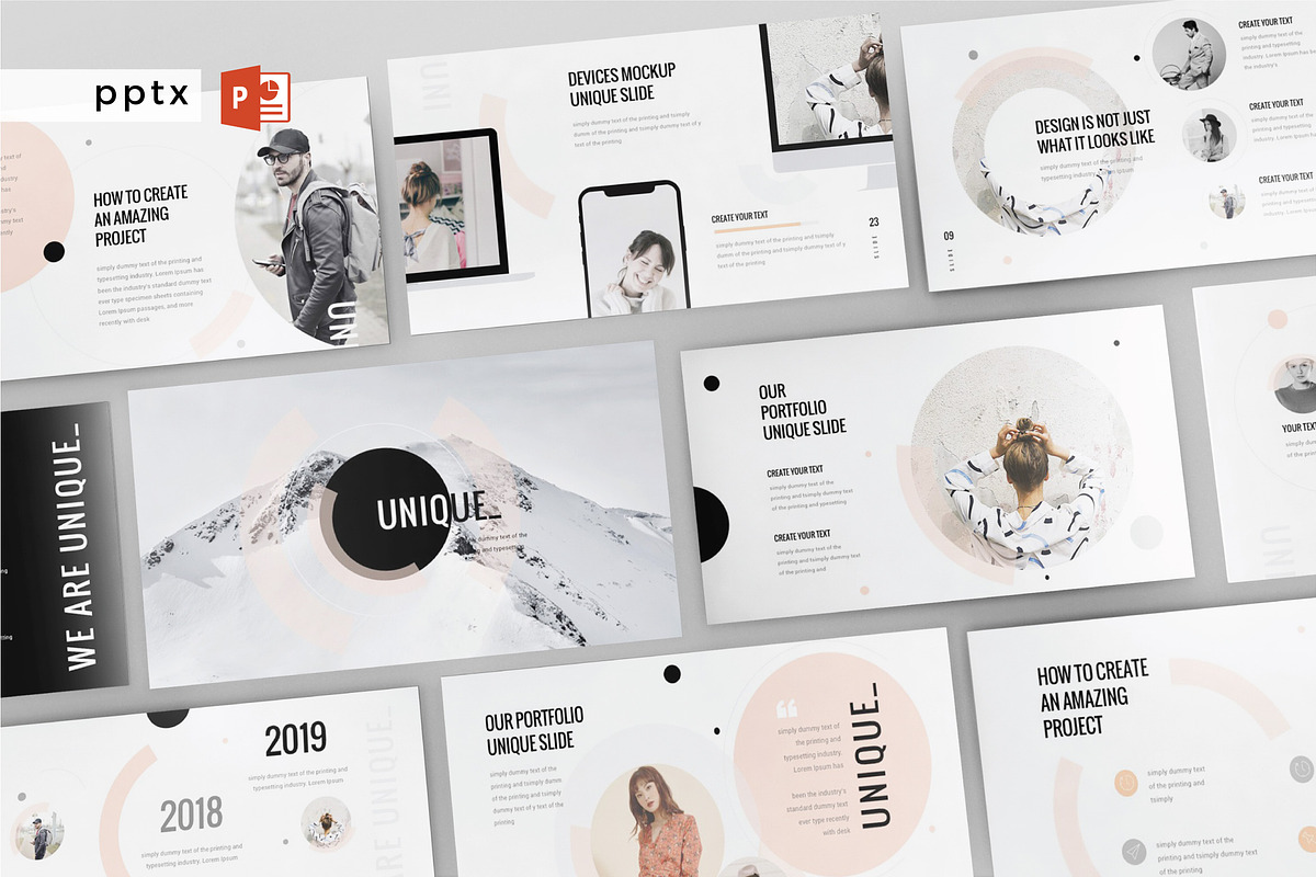 UNIQUE - Powerpoint Template, a Presentation Template by Shafura (Photo 1 of 6)