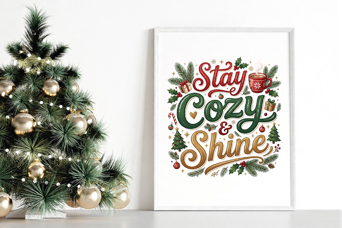 Stay Cozy & Shine Christmas PNG, a Seasonal Illustration by DreamPrint404 (Photo 5 of 6)