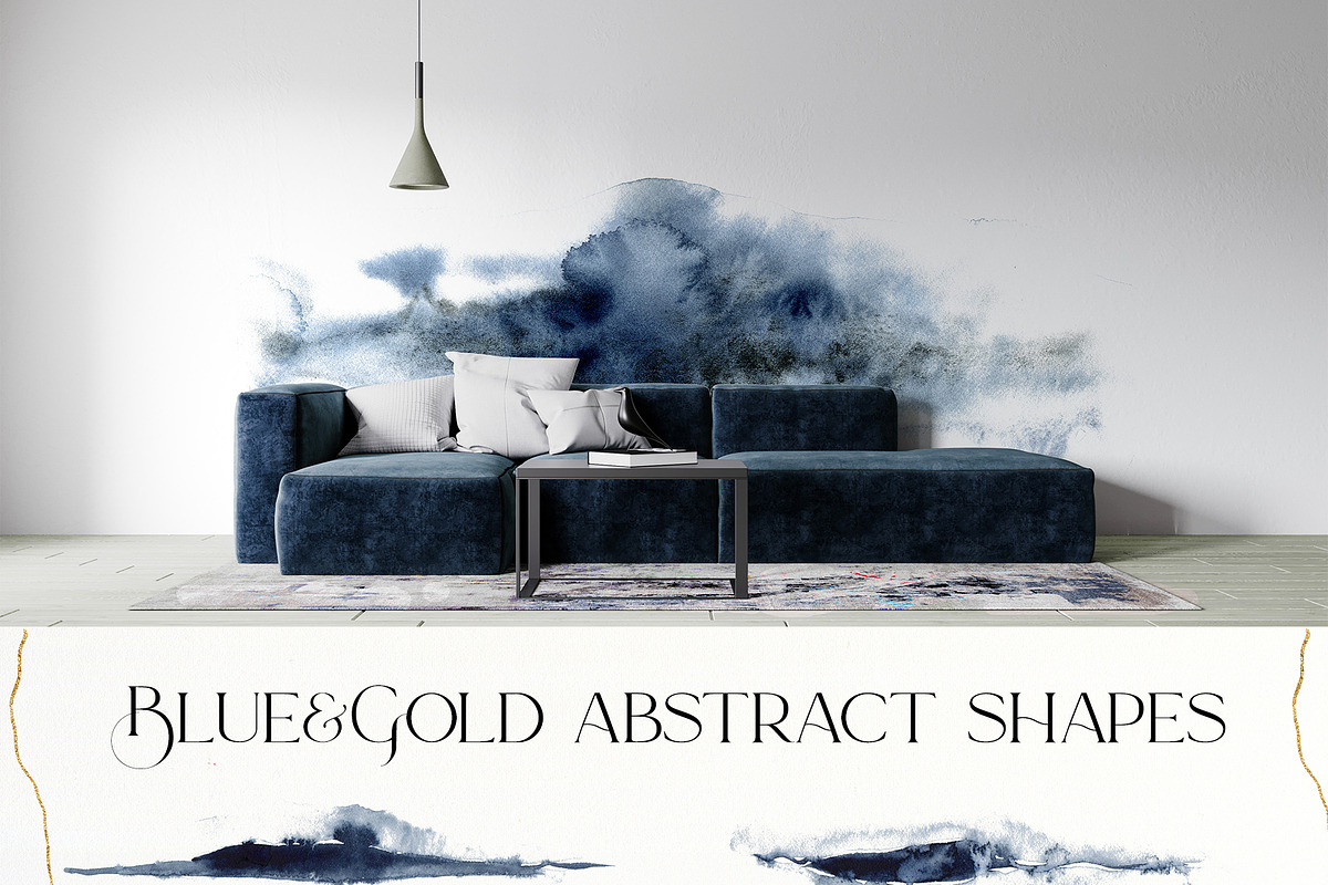 Deep blue watercolor backgrounds, a Texture Graphic by Yuliya Derbisheva (Photo 9 of 14)