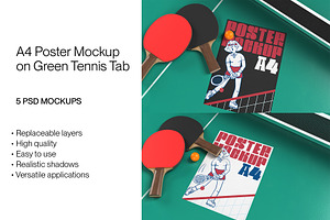 A4 Poster on Green Ping Pong Table
