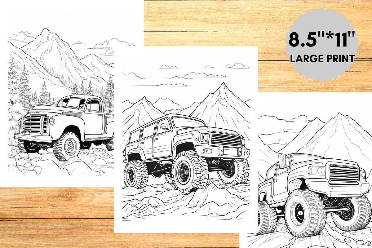 Truck Coloring Book for Kids 8-12, a Transportation Illustration by LA Design (Photo 4 of 9)