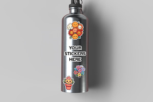 Stickers Water Bottle Mockup, an Advertising Mockup by Rami's Mockups