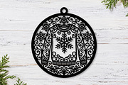 Christmas Snowflake Ornament Laser, a Seasonal Illustration by CraftArtStudio (Thumbnail 2 of 3)
