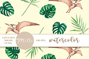 Watercolor Dinosaur Patterns PNG, a Pattern Graphic by PatternPalette (Thumbnail 10 of 11)