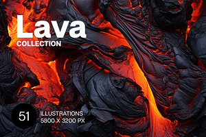 Lava. 51 images, a Texture Illustration by Handmadefont