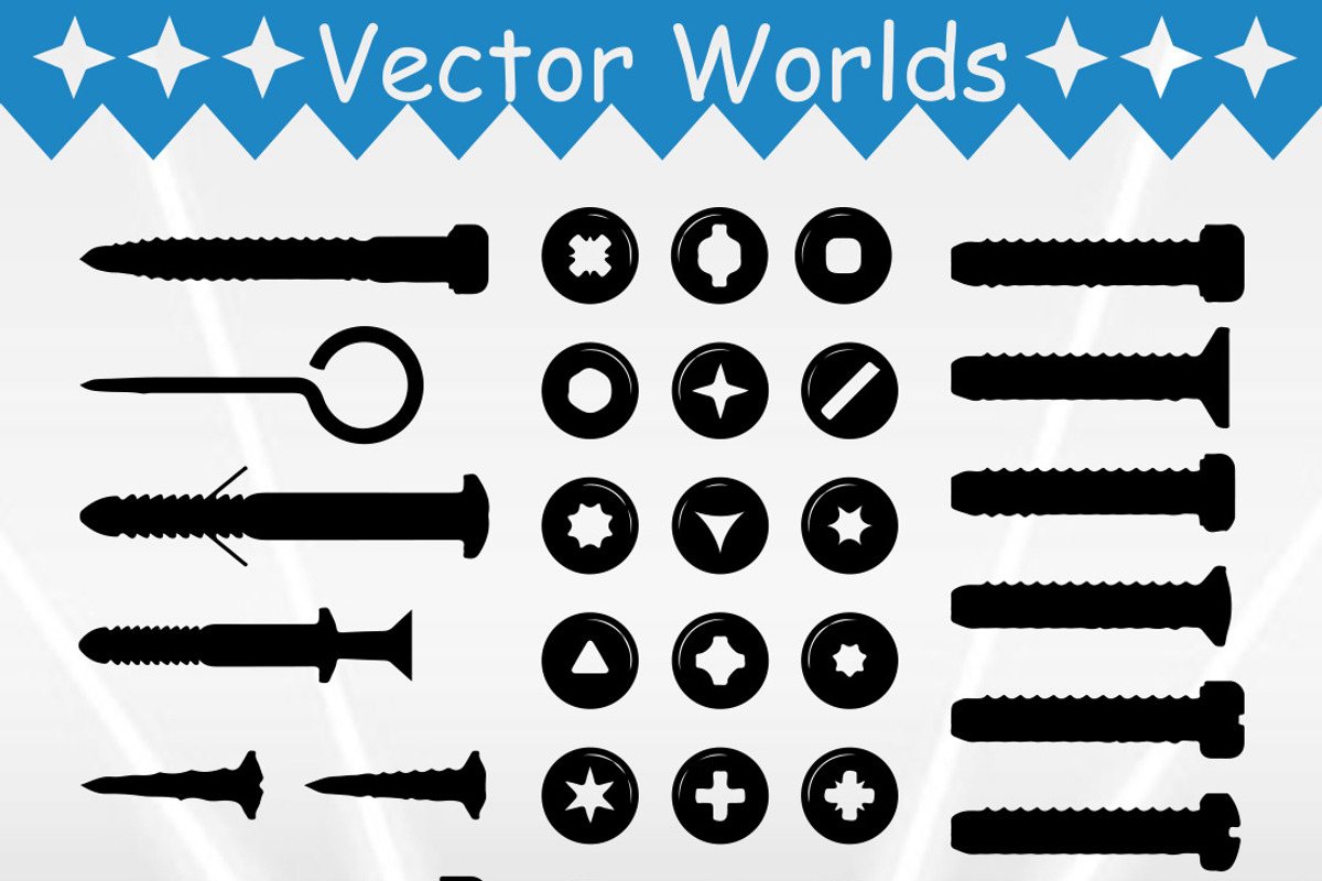 Bolt Screw SVG, Bolt Screws SVG, an Object Graphic by VectorWorlds (Photo 2 of 3)