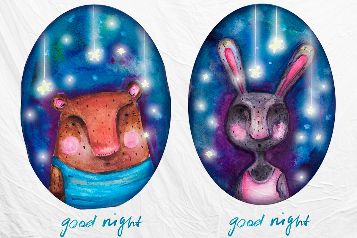 Midnight tale watercolor set, an Illustration by Kotozoid (Photo 6 of 6)