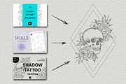 Skulls procreate stamp brushes, a Brush Add-On by Veronika Gotovceva (Thumbnail 3 of 3)