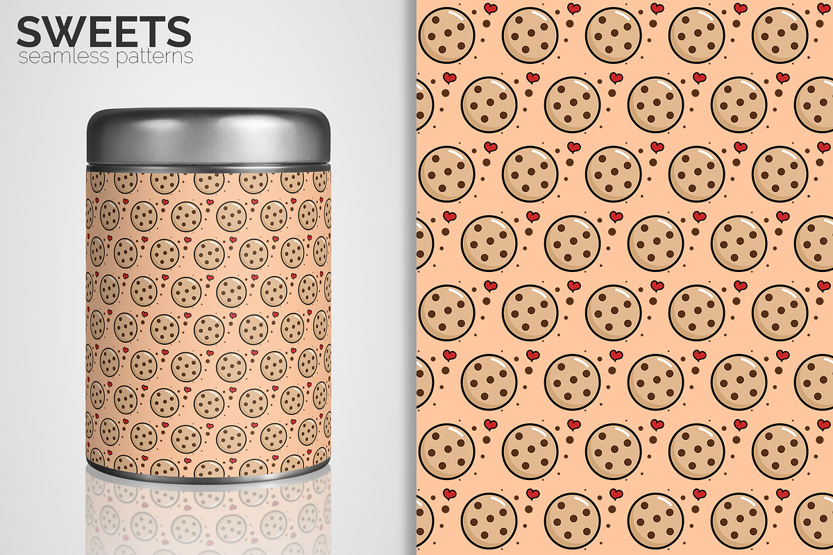 Sweets Seamless Patterns, a Pattern Graphic by 3Y_Design (Photo 6 of 6)