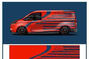 Rustic American Flag Car Wrap, an Object Illustration by CarWrap design